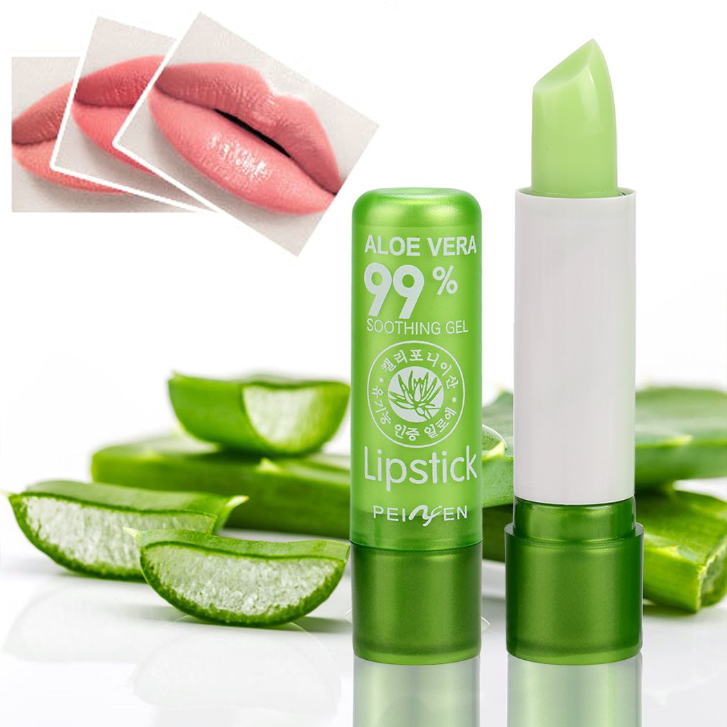 Cnlinkco 1 PCS/2 PCS/4 PCS/10 PCS Aloe Vera Lipstick Color Mood Changing Long Lasting Moisturizing Lip Stick (1 PCS, Green)