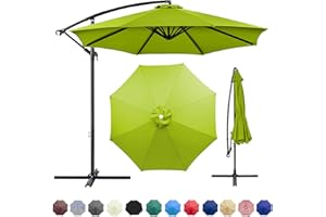 GLDDFDG Patio Umbrella Canopy, Universal Replacement Cover for 10 Feet 8- Ribs Outdoor Round Patio Market Umbrella Parasol Canopy Top Sun Shade Accessory, 300D UV Protective And Water Resistant Patio Canopy (Grass Green)