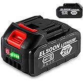 ELSOON 4.0Ah Replacement Battery Compatible with Makita 21V Max Battery Power Tools, Cordless Screwdriver, Flashlight, Cutoff Saw and Impact Driver/Drill Combo Kit