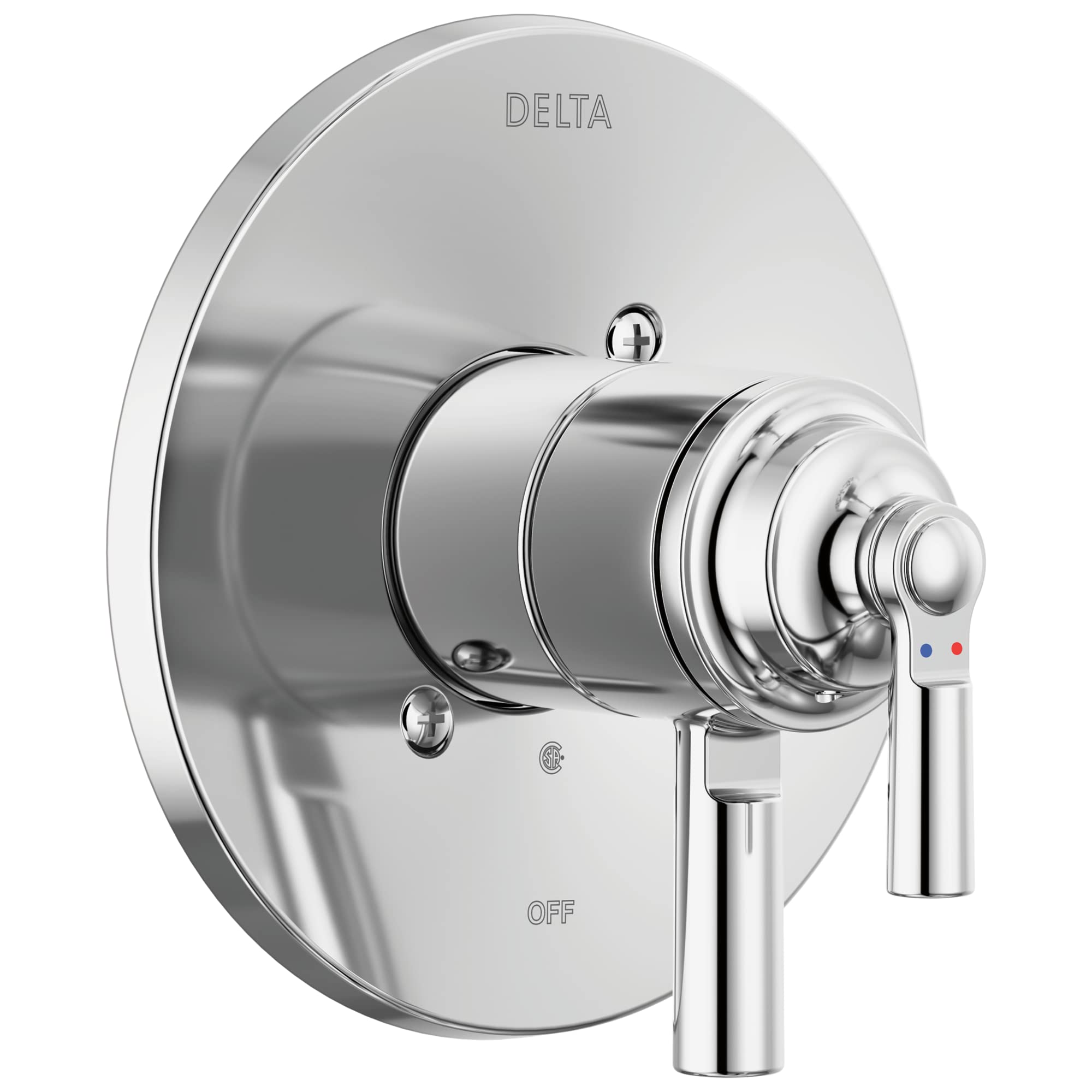 Photo 1 of DELTA FAUCET Saylor 17 Series Dual-Handle Shower Valve Trim Kit for Chrome Shower Systems and Shower Faucets, Shower Faucet Handle, Shower Trim Kit, Chrome T17035 (Valve Not Included)