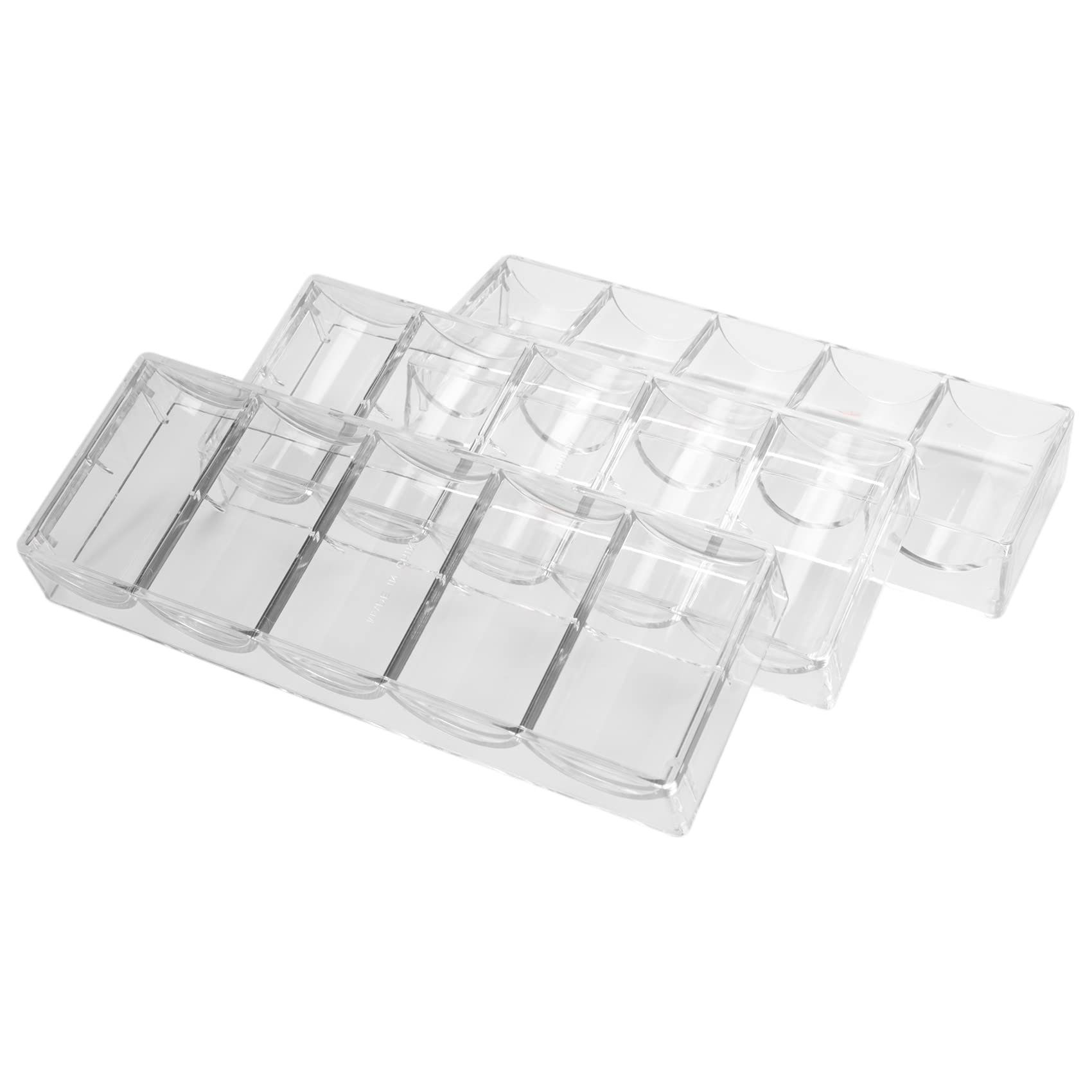 Wobekuy 10 PCS Professional Acrylic Poker Chips Holder100 Chip Trays (Without Cover)