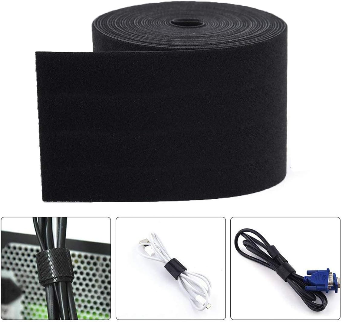 ANDERK 10CM x 3M Versatile Sew On Hook and Loop Strips Set including Non-Adhesive Back Fabric Fastener, Black - Image 3