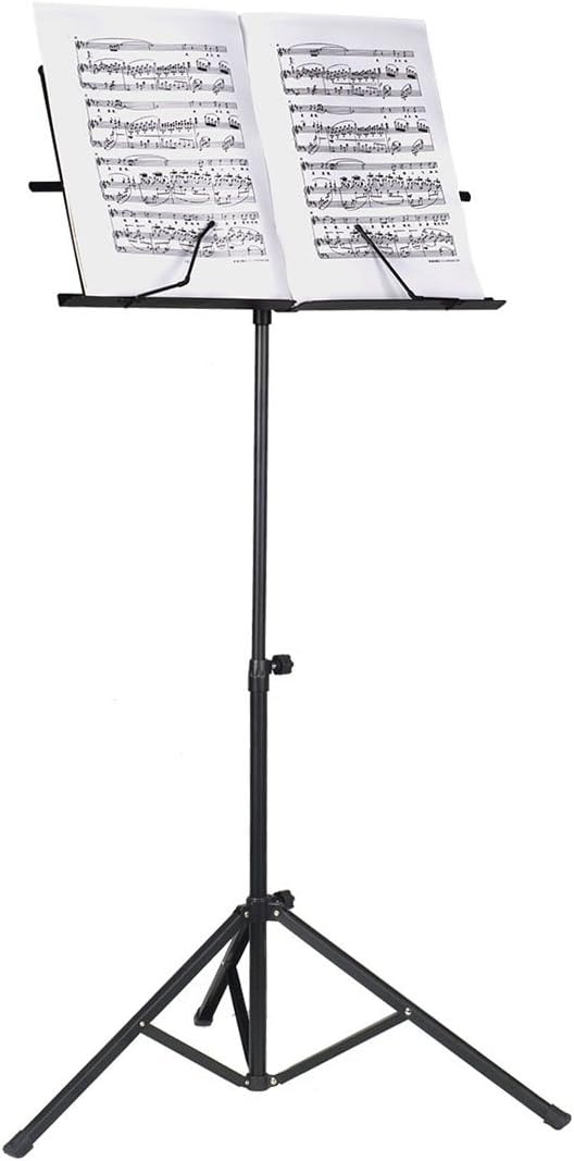 ATNY Foldable Sheet Music Stand with Carry Bag (Music Stand, Black)