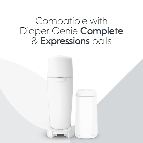 DIAPER GENIE ESSENTIALS ROUND REFILL 8-PACK | HOLDS UP TO 2560 NEWBORN DIAPERS | FEATURES UNSCENTED CONTINUOUS FILM | COMPATIBLE WITH DIAPER GENIE COMPLETE AND EXPRESSIONS PAILS,8 COUNT (PACK OF 1)