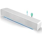 Speaker, Mini Speaker, USB Speaker PC Stereo Lightweight Wired LED Soundbar Speaker, Soundbar Soundbox, 3.5mm Audio Jack Compatible with PC Computer Tablet TV for Office Home Home Theater