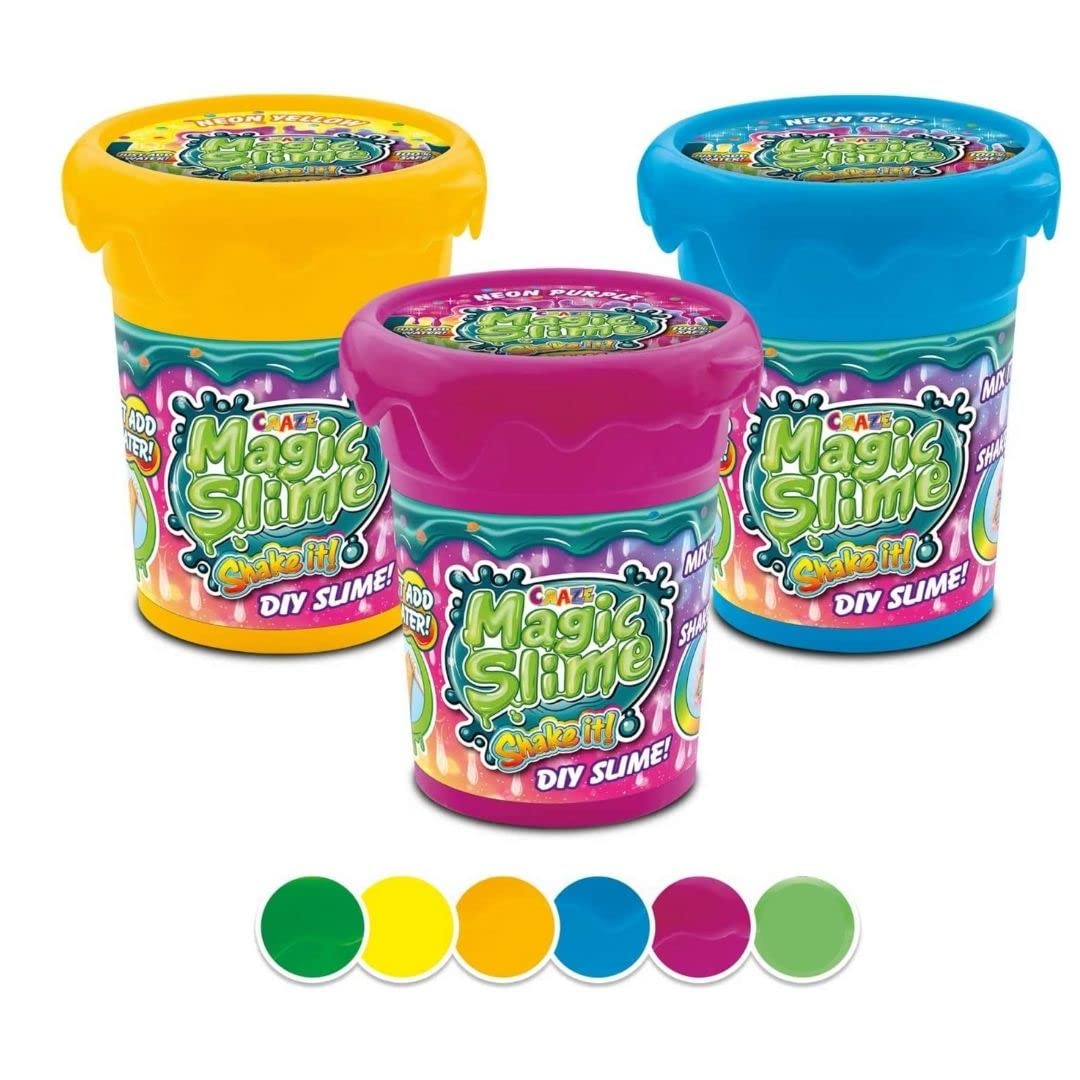CRAZE MAGIC SLIME Shake IT 450 ml Slime Set in Tin Multicoloured Glitter Children's Slime for DIY Accessories 31001