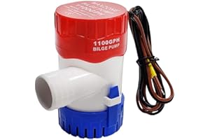 MAXZONE Submersible Boat Bilge Water Pump 12v 1100gph Non- Automatic Marine Bilge Pump for Ponds, Pools, Spas Silent, Boat Caravan RV Submersible