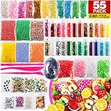 Slime Supplies Kit 55 Pack â€“ Galaxy Egg, Googly Eyes, Glitter Shake Jars, Pearls, Wonderful Fruit Slices, Great Sugar Papers, Fantastic Fishbowl Beads, Foam Balls, Amazing Fun Tools
