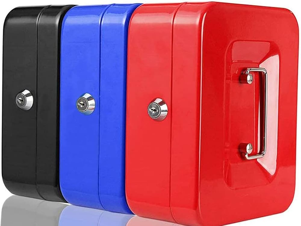 ACCURATE 6 Inch Steel Petty Safe Box with Lock & 2 Keys - Assorted Color