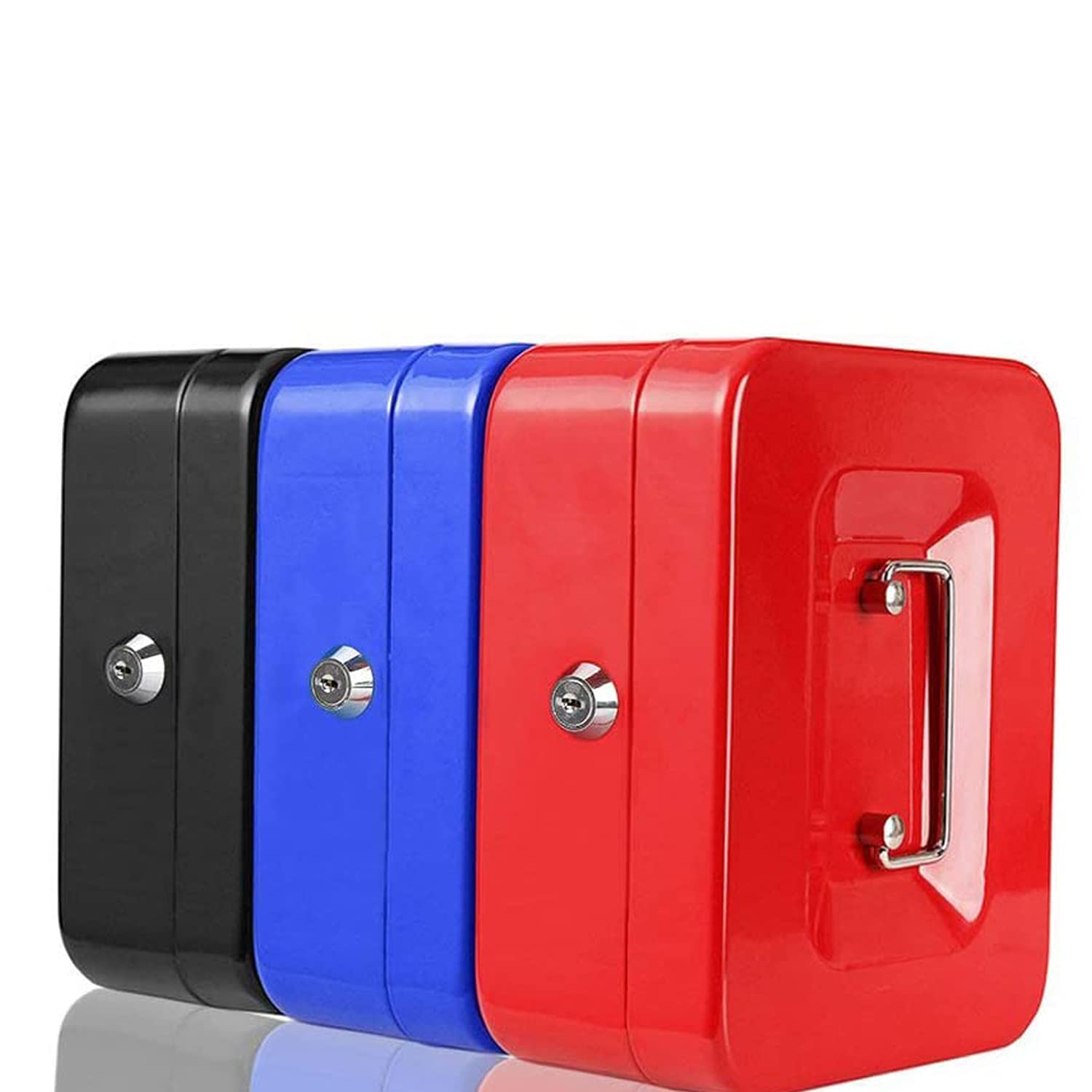 ACCURATE Money Box Tin Steel Cash Safe Box Petty Cash Tin with Lock 2 Keys - Assorted color (6 INCH)