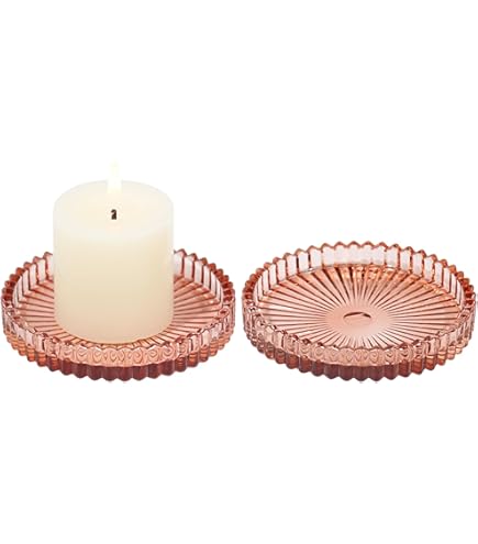 Lot De 2 Bougeoirs Ronds En Bois De Cyprès De 10 Cm De