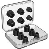 [6 Pairs] Earphone Tips New bee 12pcs Replacement Earbud Tips | Blocking Out Ambient Noise Memory Foam Earbuds Inner 4.9mm for in-Ear Headphones with 5mm-7mm Tips (Black, S/M/L)