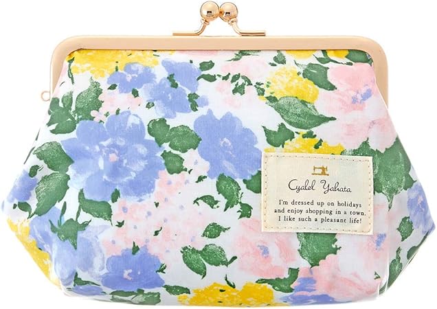 Amazon Co Jp ボタニカルフラワー がま口ポーチ 表ラミネート加工 ポーチ がま口ポーチ 化粧ポーチ メイクポーチ コスメポーチ 花柄 ジェラートフィオーレ グリーン シューズ バッグ