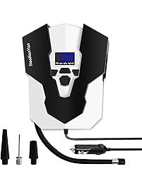 HaoHanYan Air Compressor Pump, 12v DC Car Pump for Tires, Portable Digital Auto Tire Inflator for Car, Bicyles, Other Sports Equipment(black)