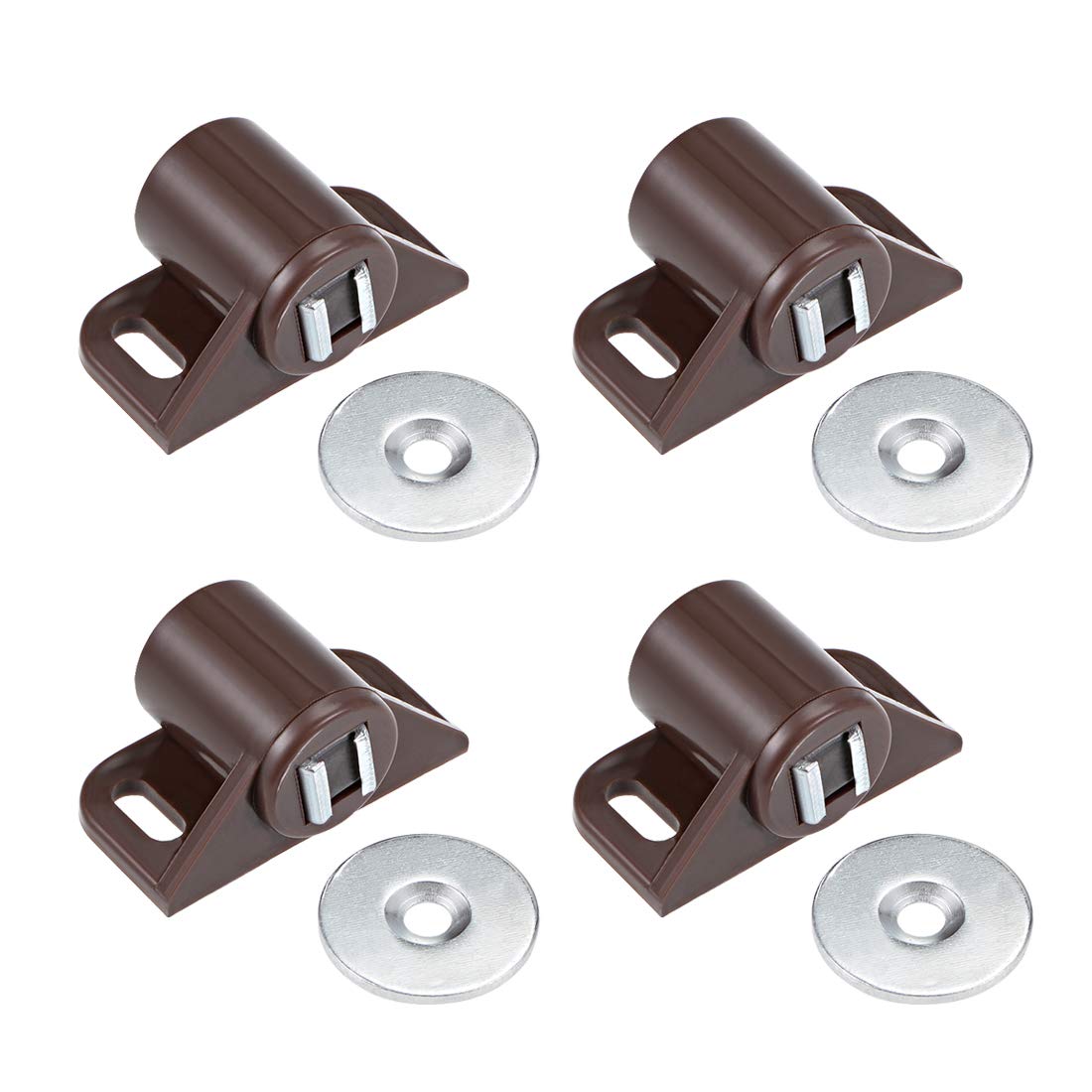 sourcing map Magnetic Latches Catch, Cabinet Door Magnet Latch for Cupboard Closet Brown 4pcs