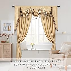ELKCA Thick Chenille Window Curtains Valance for