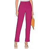 Hybrid & Company Womens High Waist Refined Straight Leg Fit Pants Business Casual Trousers with Pockets