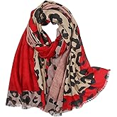 Yeieeo Boho Scarf for Women Lightweight Floral Printed Scarf Fall Winter Fashion Fringed Shawl
