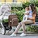 Ibeacos Diaper Bag Backpack Baby Diaper Backpack Convertible Travel Tote Diaper Bag PU Leather Waterproof Nappy Bag Large Capacity Baby Bag with Changing Pad, Insulated Feeding Bottle Bag (Brown)