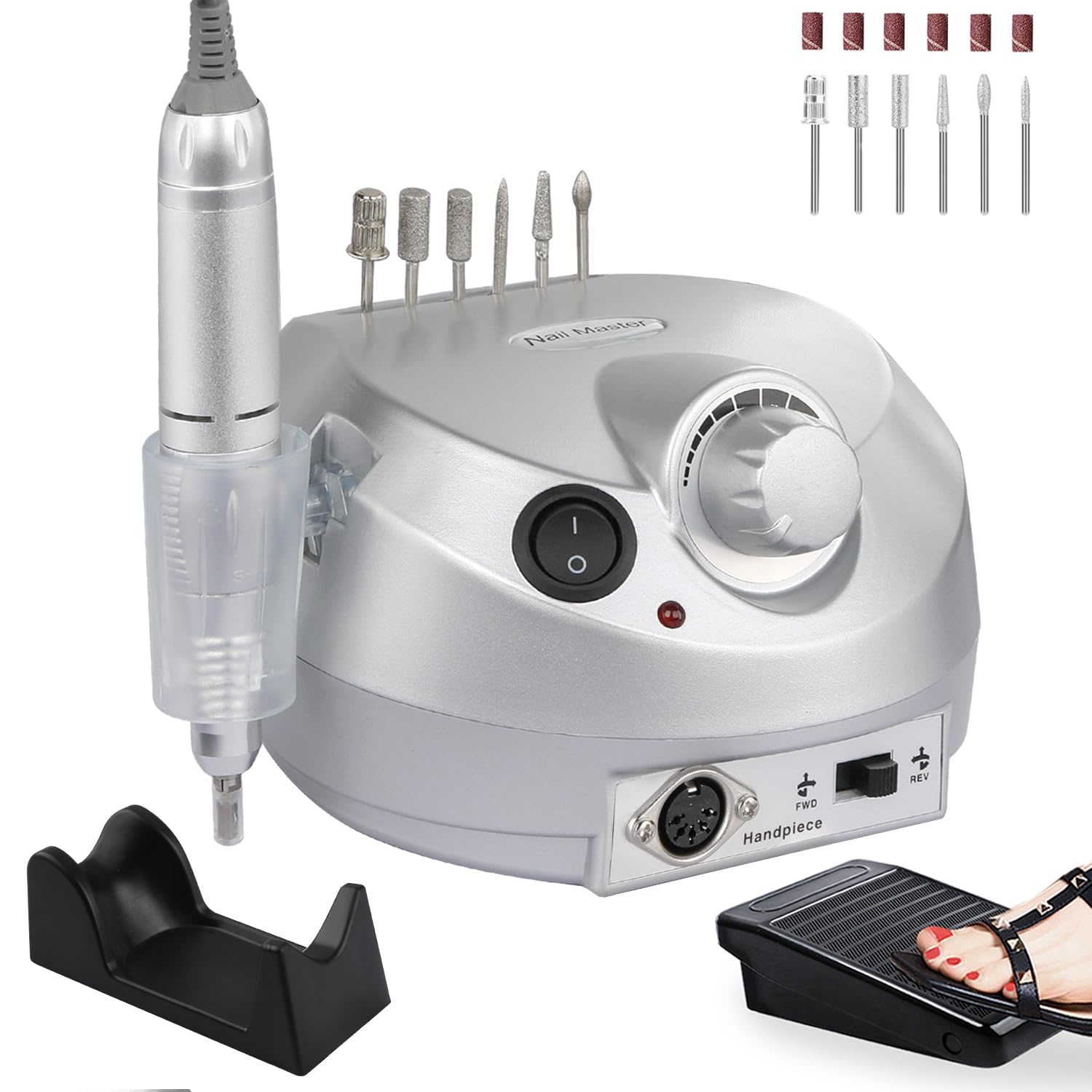 Photo 1 of *UNTESTED*
30000RPM Electric Nail Drill Machine Efile Professional Nail File for Acrylic Gel Dip Powder Nail, 6 Sanding Bands & 6 Nail Drill Bits for Home Salon Use