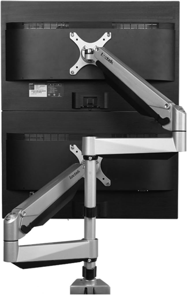 Loctek D7SD Dual LCD Adjustable Monitor Stand, Dual Stacking Arm, Desk