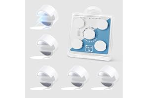 Maveek 5 Sets Super Magnetic Cable Management System-White Clips+Disc, Adhesive Concave Round Buckle includes Metal Plate Multi-purpose Wire Fixing Summary Desktop Wall Kitchen USB LAN Type-c
