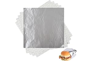 CELSOL 50 Pack Premium Insulated Foil Sandwich Wrap Sheets, 12"x12" Pre-Cut Foil Paper for Hot Dogs, Burgers, Burritos, Food Wrapping, Grease-Resistant and Waterproof, Heat & Cold Insulation for Freshness