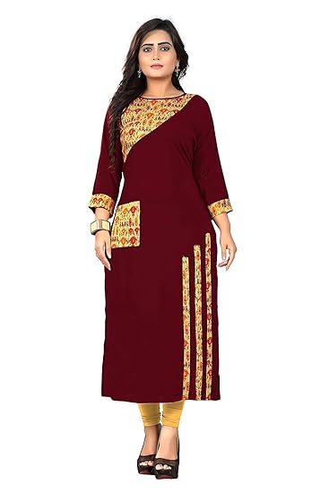 Navabi Export Womens Multicolor Rayon Fabrics A-Line Kurta (VF-KU-165)
