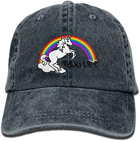 Men's Unicorn Thug Life Retro Cotton Baseball Cap Washed Denim Hat
