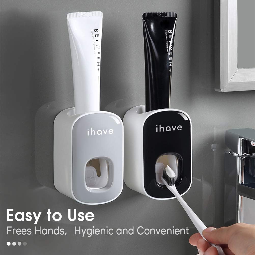 iHave Toothpaste Dispenser Wall Mount for Bathroom Automatic Toothpaste Squeezer (Gray): Home & Kitchen