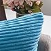 Home Brilliant Teal Throw Pillow Cover Decorative Soft Velvet Striped Corduroy Square Throw Pillow for Couch, 18 x 18 inch(45cm)