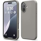 elago Compatible with iPhone 16 Case, Premium Liquid Silicone Case, Full Body Protective Cover, Shockproof, Slim Phone Case, Anti-Scratch Soft Microfiber Lining, 6.1 inch (Medium Grey)