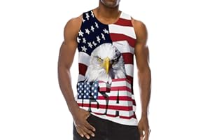 Loveternal Mens 3D Print Tank Top Summer Casual Novelty Polyester Gym Workout Bodybuilding Tank Tops