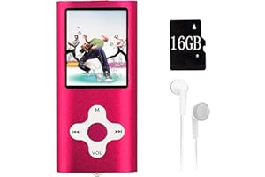 XIDEHUY Mp3 Player,Music Player with a 16 GB Memory Card Portable Digital Music Player/Video/Voice Record/FM Radio/E-Book Reader/Photo Viewer/1.8 LCD