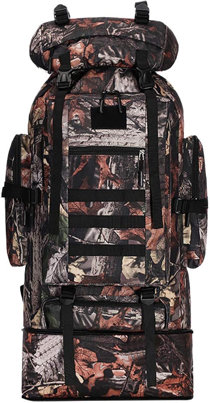 Amazon Co Jp 大容量100lバックパック迷彩印刷屋外バッグ旅行登山バッグ収納防水おしゃれバックパック人気バックパック大容量 人気バックパック A 服 ファッション小物