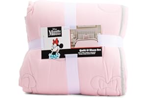 Jay Franco & Sons, Inc. Mickey Quilt and Sham Set, Twin Size (Pink Minnie, Full/Queen)