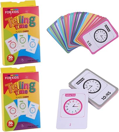 Amazon Nuobesty 2ピース伝える時間フラッシュカードアナログ時計触覚学習教育マッチングゲーム家庭用幼稚園用品 知育時計 時計のおもちゃ おもちゃ
