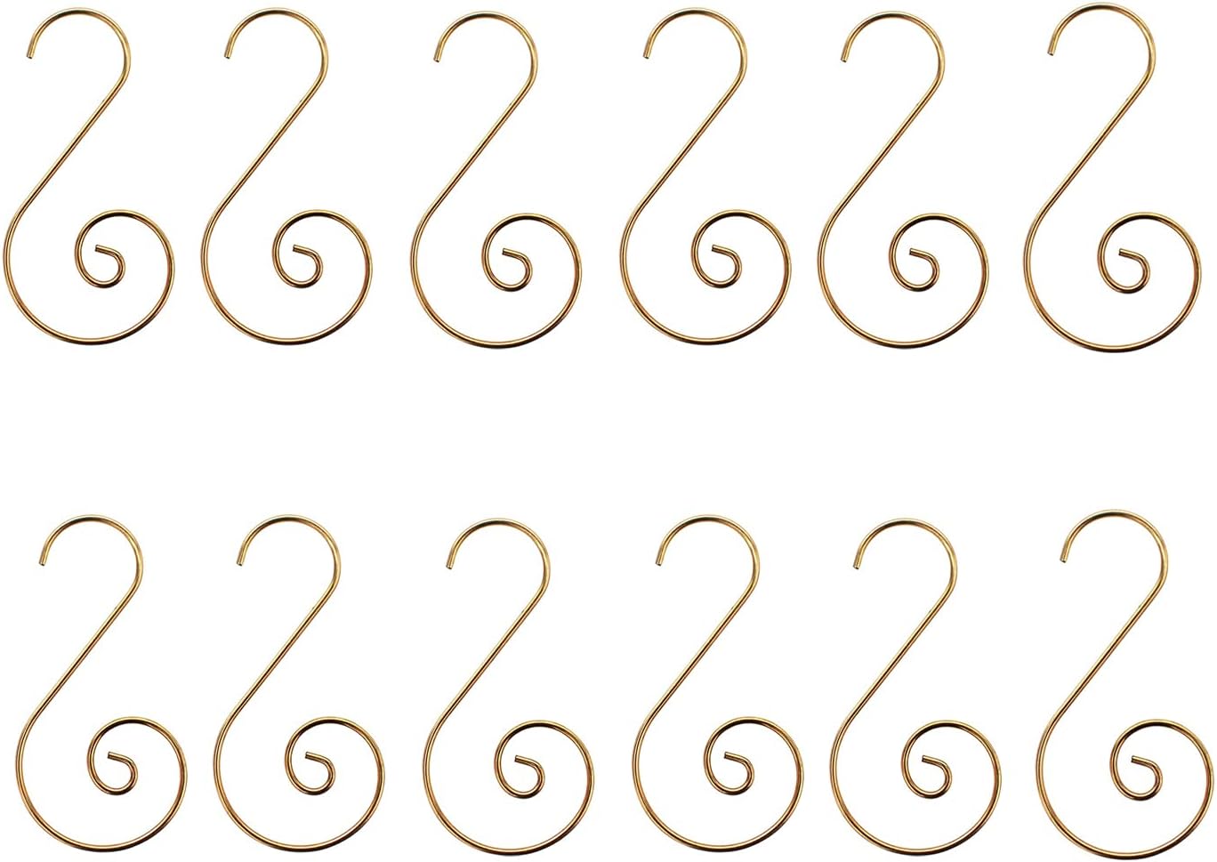 Ornament Hooks - Christmas Ornament Hooks Decorative Iron Wire Hanger S Shape for Christmas Tree Home Decoration 100 Piece (Gold)