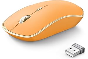 JOYACCESS J 2.4G Wireless Mouse, Soft Click, Silent Travel, 3200 DPI, 5 Adjustment Levels, for Laptop, Mac, PC, Notebook - Orange