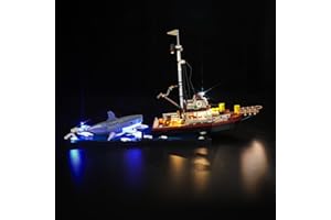 LOCOLEE LED Light Kit for Lego 21350 Jaws (No Models Only Light) Creative Lighting Set Accessories Compatible with Lego 21350 Jaws Set (Standard Version)