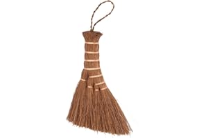Whisk Broom, Mini Straw Broom with Hanging Rope Copper Wire Braiding Brooms Versatile Hand Brooms Portable Small Hand Whisk C