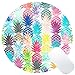 Wknoon Vintage Watercolor Pineapple Painting Art Round Mouse Pad, Cute Tropical Pineapple Circular Mouse Pads