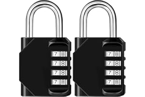 Mythco 2 Pack Combination Lock 4 Digit Outdoor Waterproof Padlock for School Gym Locker, Sports Locker, Fence, Toolbox, Gate,