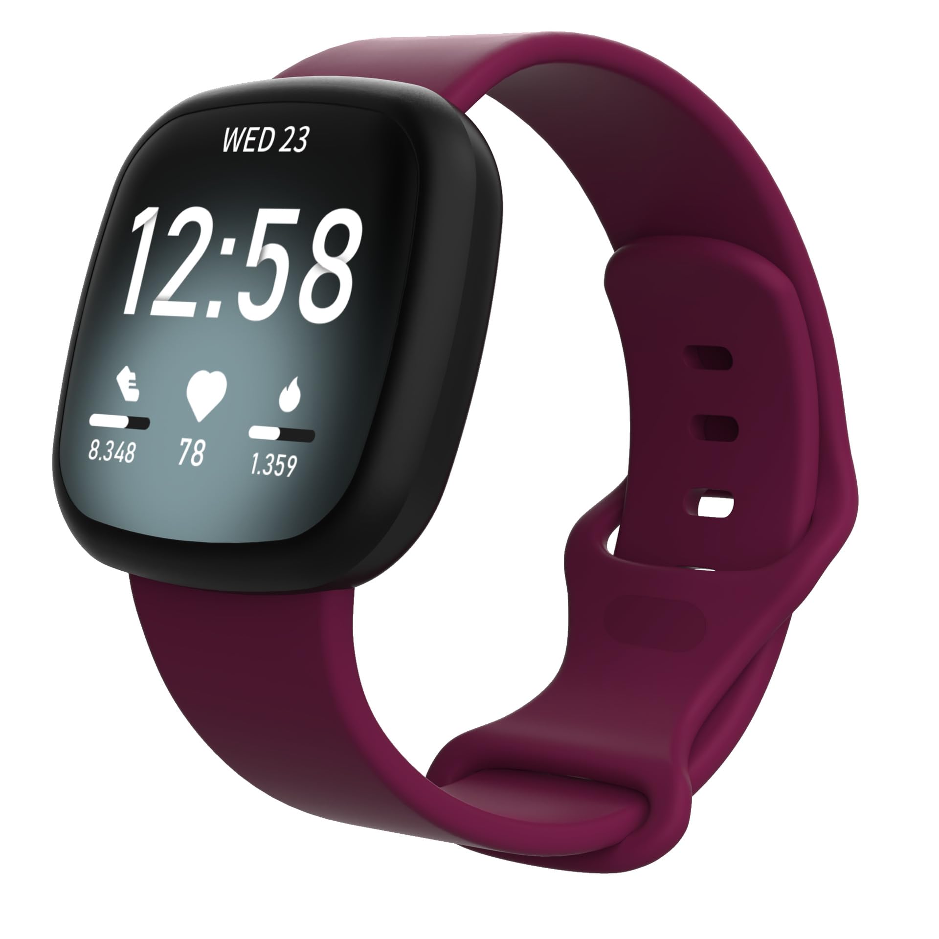 INF Bracelet Compatible with Fitbit Sense/Versa 3 Silicone Wine Red Small