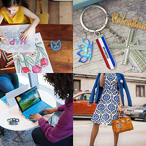 Deokke 4 Pack Brass Knuckles Resin Mold and Cat Self Defense Keychain