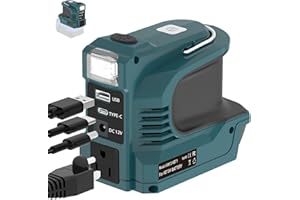 JJXNDO 220W Power Inverter for Kobalt 24V, DC 24V to AC 110-120V Inverter, 20V Battery Powered Portable Power Source Supply Charger Adapter with USB&Type-C&AC Outlet&LED Light(No Battery)