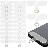 Jxiwfvl 24 PCS Clear Phone Tether Tabs, T-Shaped Universal Cell Phone Lanyard Patch without Adhesive, Tether Tabs Replacement Part for Cellphone Strap Smartphone Case (Transparent)