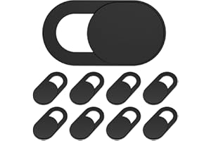 Yilador Webcam Cover, 0.03in Ultra Thin Slide Web Camera Covers for Laptop Computer Smartphone Mac iMac MacBook, Sliding Blocker Cover Protect Your Privacy Security (9*Black)