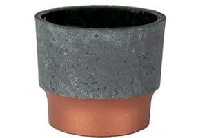 The HC Companies 3 Inch Sprite Mini Succulent Pot- Smal Plastic Planter with Drainage for Indoor Plants, Faux Concrete Copper