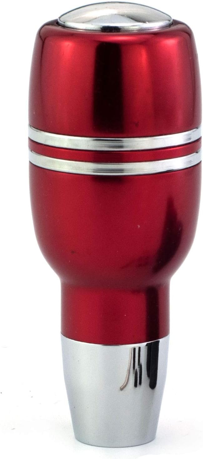 Push Button Car Knob Shifter Handle, Aluminum Alloy Gear Stick Shift Fit Most Automatic Transmissions, Red